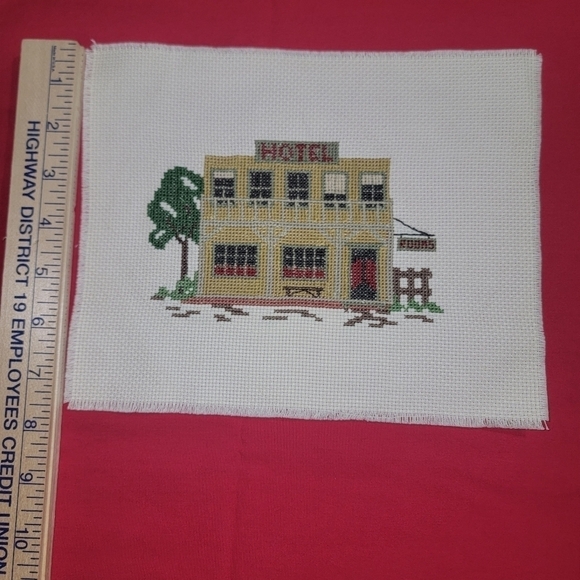 Cross-stitch "Hotel" hand made. Just needs a frame. - Picture 2 of 3